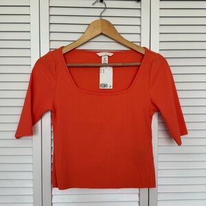 H&M Ribbed Crop Top - Size M - NEW w/ TAGS